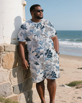 Camouflage Men's Plus Size T-Shirt & Shorts Suit